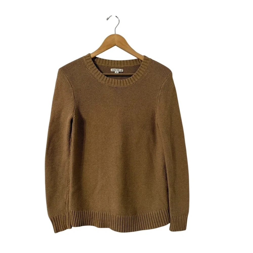 J.CREW Cotton Tan Ribbed Long Sleeve Sweater Pullover Top